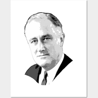 Franklin D. Roosevelt Grayscale Pop Art Posters and Art